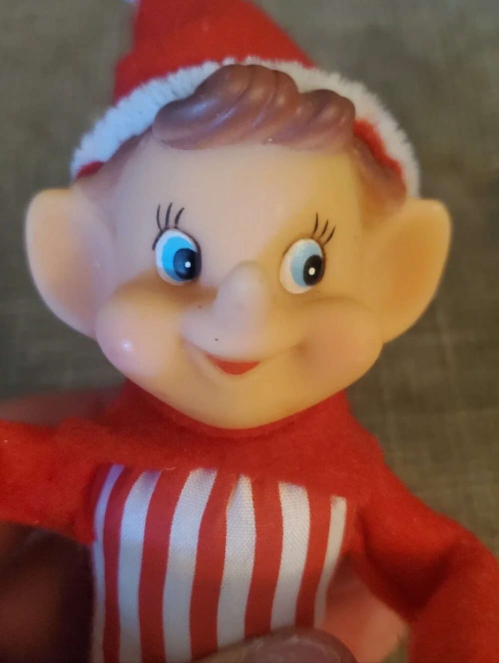 Red and White Holiday Elf Doll 1960's